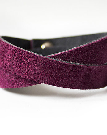 Zamszowa bransoletka Fuksja BASIC (14 cm), DUET tworczy