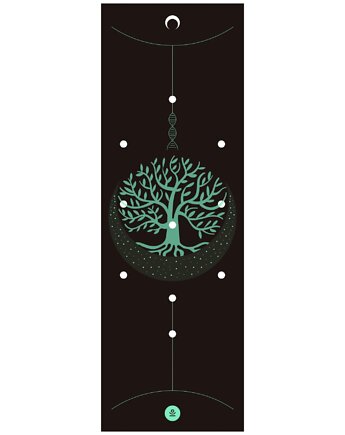 Mata do jogi kauczukowa antypoślizgowa KABBALAH czarna, Moonholi