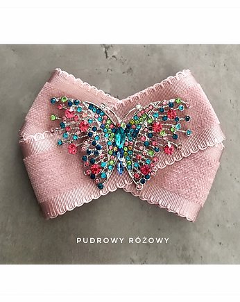 Broszka z   Motylem  z cyrkonii  NOWOŚĆ 1 szt, Pudrowy Różowy
