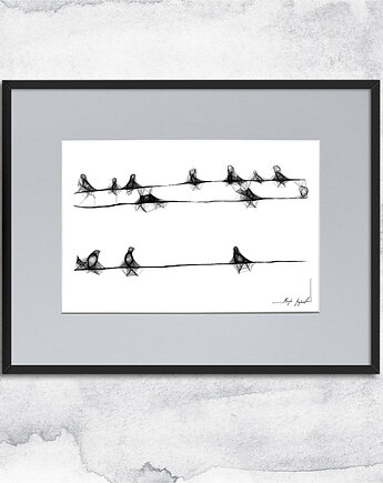 Oprawiona grafika - ptaki (nr 15), Maja Gajewska