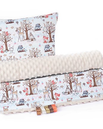 Komplet Kocyk Minky 75x100cm z poduszką  n028, Baby Love Decor