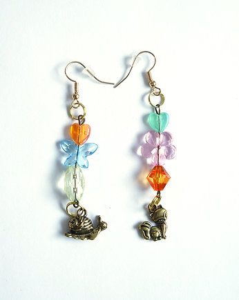 Kolczyki - Ślimak, lisiczka, koraliki, yenoo