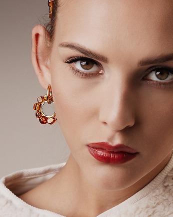 Kolczyki Amber Echo Hoops, Republika jewelry