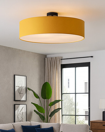 Duża lampa sufitowa do salonu z tkaninowym abażurem 80 cm GRENADA, LYSNE