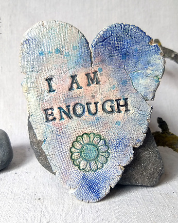 I am enough - duży ceramiczny magnes serce z afirmacją, Bea Fine Arts