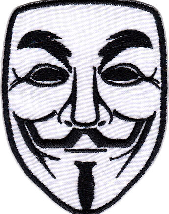 Naszywka naprasowanka ANONYMOUS termoprzylepna haftowana 8x6,3cm, Wyszywane