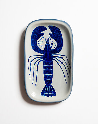 Talerz na ścianę - kobaltowy rak, EMPE artstudio