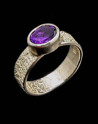 Pierścionek Ametyst w srebrnej korze, Pracownia Neores