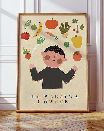 Plakat Jem warzywa i owoce_ON, MUKI design