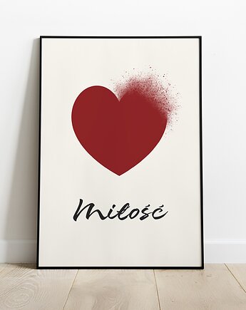 Plakat miłość, serce, do salonu, sypialni, abstrakcyjny, nowoczesny., Grawisfera