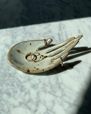 Ceramiczna Łapka Handmade Talerzyk na Biżuterię Stracciatella, Maison Fragile