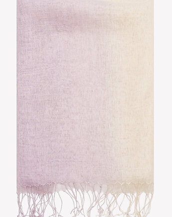 Lekki Szal len 100% różowo-kremowy 55cm x 180cm, ALLORA BE UNIQUE