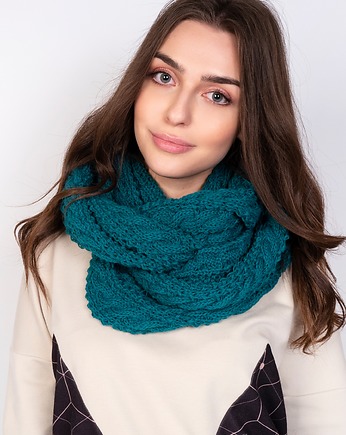 Stylowy, warkoczowy komin - SZ003 zielony, Lanti