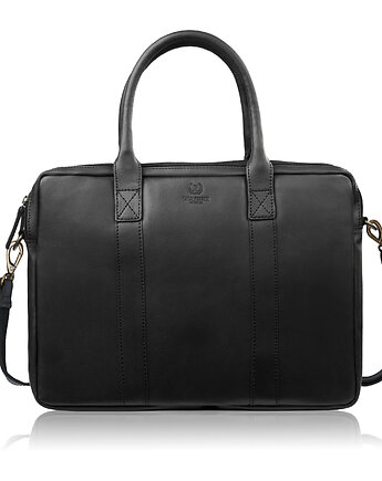 Torba męska na ramię skórzana na dokumenty A4 na laptopa czarna elegancka IM-, Paolo Peruzzi