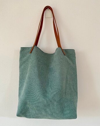 Torba tote XXL - szałwiowa, PRACOWNIA 166