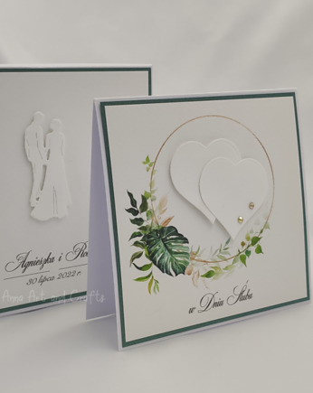 Kartka na ślub z pudełkiem i kopertą, W33A, Anna Art and Crafts