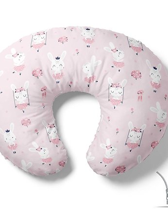 Poduszka rogal do karmienia Różowe króliczki, Baby Love Decor