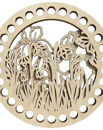 Baza do Szydełkowania ze Sklejki 2D Ażurowa Wieczko Podstawa Koszyka 15cm, smxdsgn