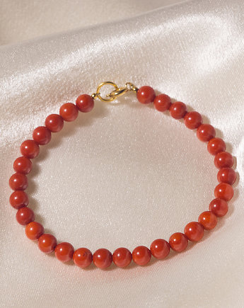 Jesienna koralowa bransoletka z czerwonych korali jak jarzębina, Fox and Jewelry