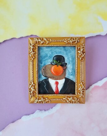 Broszka z kapibarą inspirowana obrazem Ren, Not only cute crafts