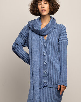 Kardigan LOVE LINES Long denim, Maja Pilarek