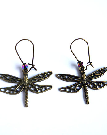 Kolczyki - Ważki duże brąz, yenoo