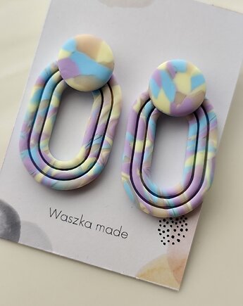 Kolczyki wiszące pastelowe, Waszkamade