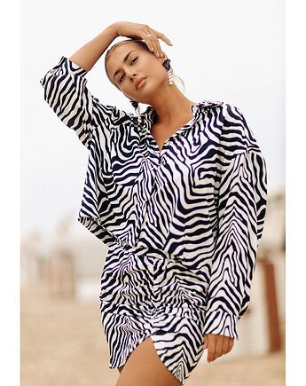 CS - Komplet SAFARI czarno biała zebra koszula spódniczka, CS