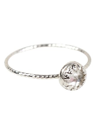 Minimalistyczny pierścionek Petite z kryształem górskim w stylu Vintage r.15, Blooming Stones