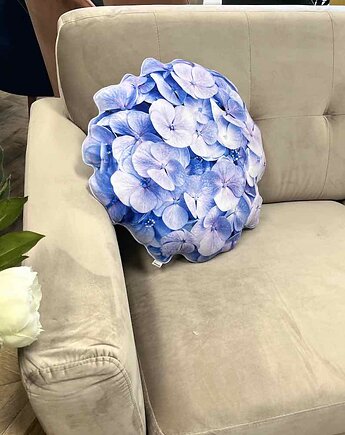 Poduszka duża kwiat Hortensja, OKAZJE - Prezent na Ślub
