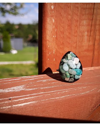 Pierścionek łezka z amazonitem, Figa handmade accessories