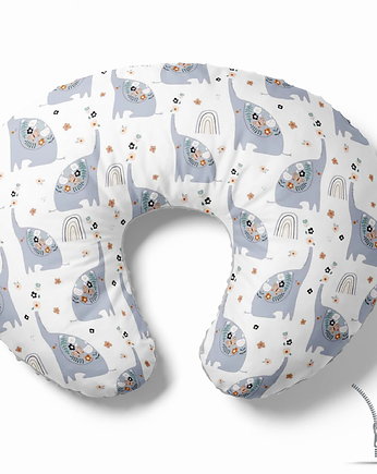 Poduszka rogal do karmienia Szare słoniki, Baby Love Decor