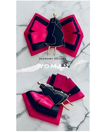 Brosza WOMAN w stylu Pop Art z artystyczną Kobietą, Pudrowy Różowy