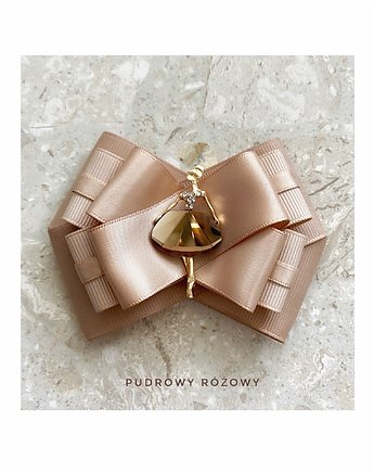 Brosza z Damą w stylu francuskim  z kryształkiem NEW, Pudrowy Różowy