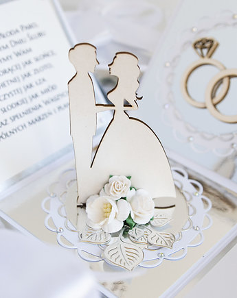 Pamiątka ślubu, exploding box, kartka