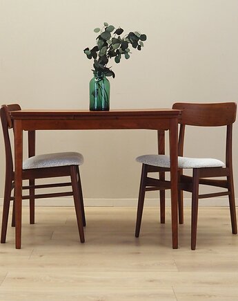 Komplet dwóch krzeseł tekowych, duński design, lata 70, produkcja: Dania, Przetwory design