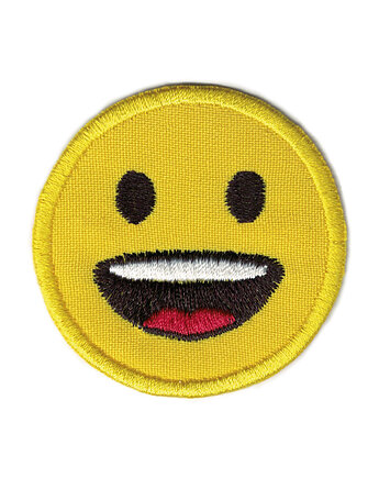 Naszywka naprasowanka EMOJI WESOŁA termoprzylepna haft 5,5cm, Wyszywane
