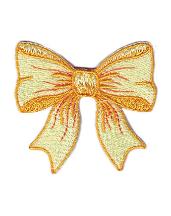 Naszywka naprasowanka KOKARDA ŻÓŁTA termo haftowana dziecięca 5,8x5,5cm, Wyszywane