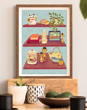 Japońska półka - plakat 50x70 cm, minimalmill