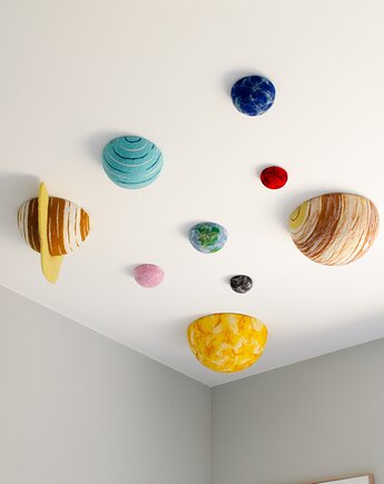 Filcowe planety 3D - dekoracja Montessori pod sufit do pokoju dziecięcego, Fetroll