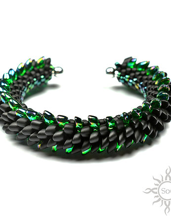 Sildrien, smocza bransoleta cuff, beading, Sol