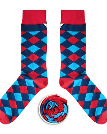 Model: Niebieskawe romby na krwistej skarpecie, CUP of SOX