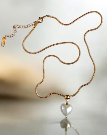 Serce - perła : naszyjnik : wyjątkowy prezent PREMIUM, kaktusia