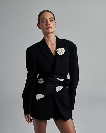 Apaszka Black with Creamy Dots, bellera