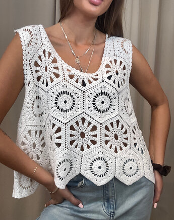 Ażurowy top Bianco, SOLO moda