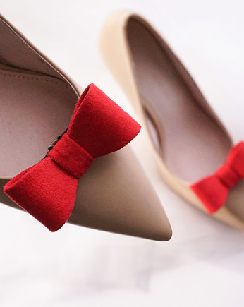 Klipsy do butów Coquet-Kokardki 3D S/Red Suede, Coquet