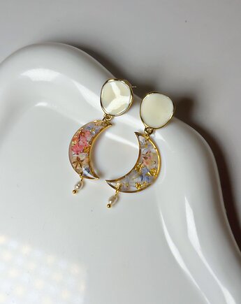 Kolczyki Księżyce z perełkami, Blask Natury