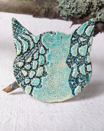 Kotek - ceramiczny magnes z koronką, Bea Fine Arts