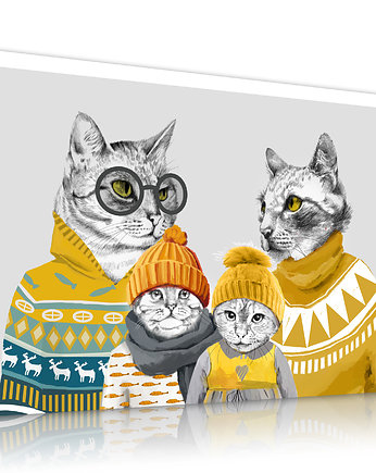 OBRAZ NA PŁÓTNIE -  Rodzona KOTY 120x80cm, NOWdeco