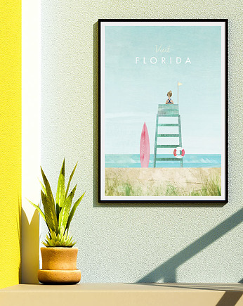 Floryda - plakat 50x70 cm vintage giclee, minimalmill